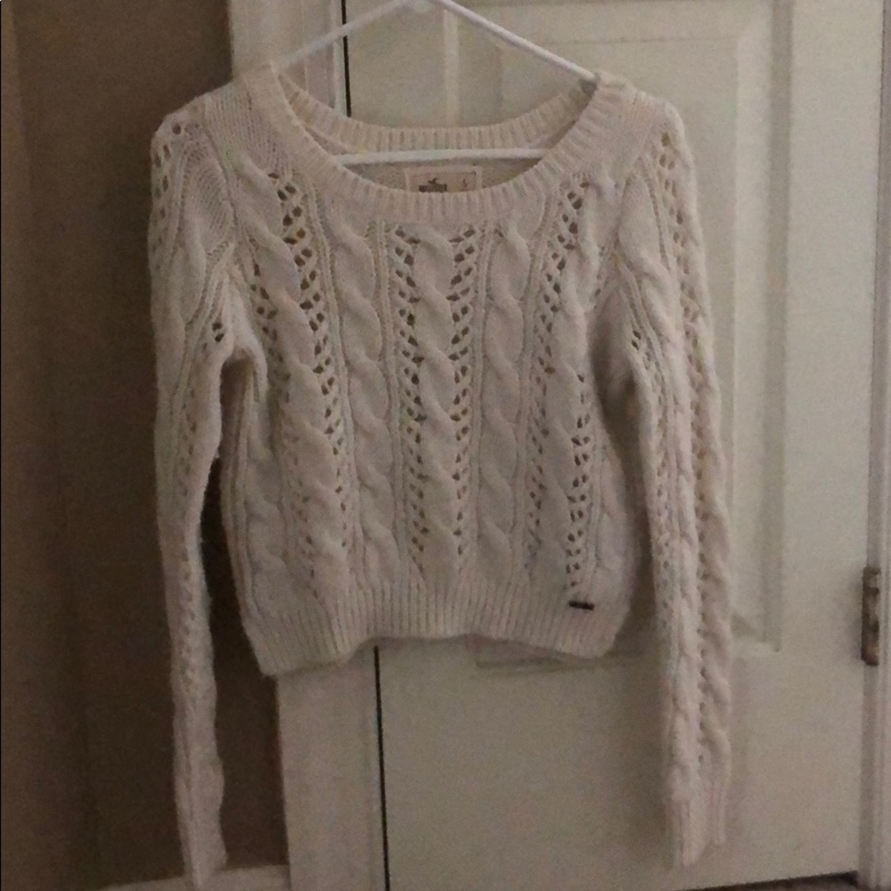 Hollister white sweater
